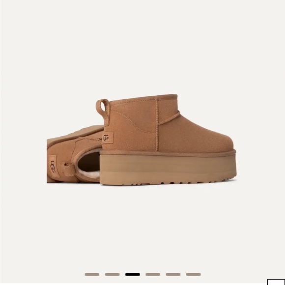 NEW UGG Women’s Classic Ultra Mini Platform Boots in Chestnut Brown size 7 - Picture 2 of 16